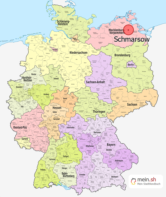 Deutschlandkarte mit Schmarsow