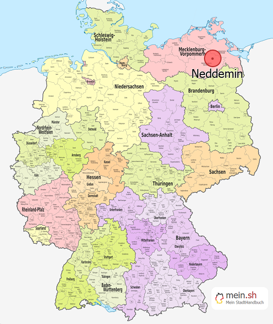 Deutschlandkarte mit Neddemin