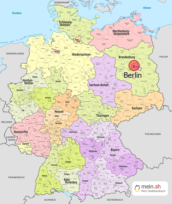 Deutschlandkarte mit Berlin