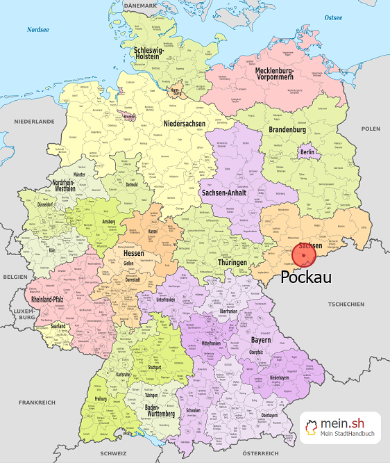 Deutschlandkarte mit Pockau