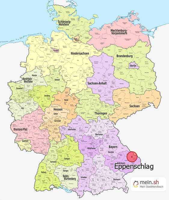 Deutschlandkarte mit Eppenschlag