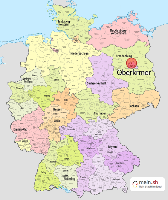 Deutschlandkarte mit Oberkrmer