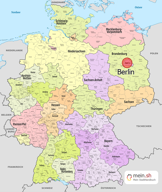 Deutschlandkarte mit Berlin