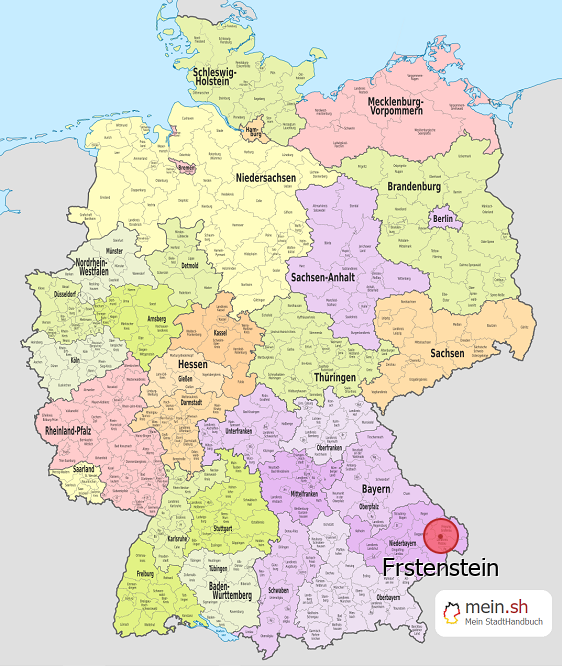 Deutschlandkarte mit Frstenstein