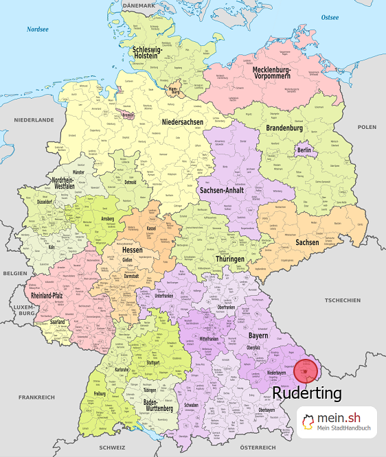 Deutschlandkarte mit Ruderting