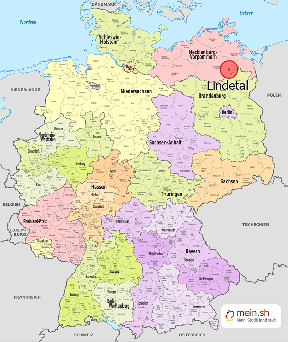 Deutschlandkarte mit Lindetal