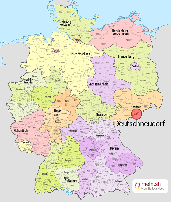 Deutschlandkarte mit Deutschneudorf