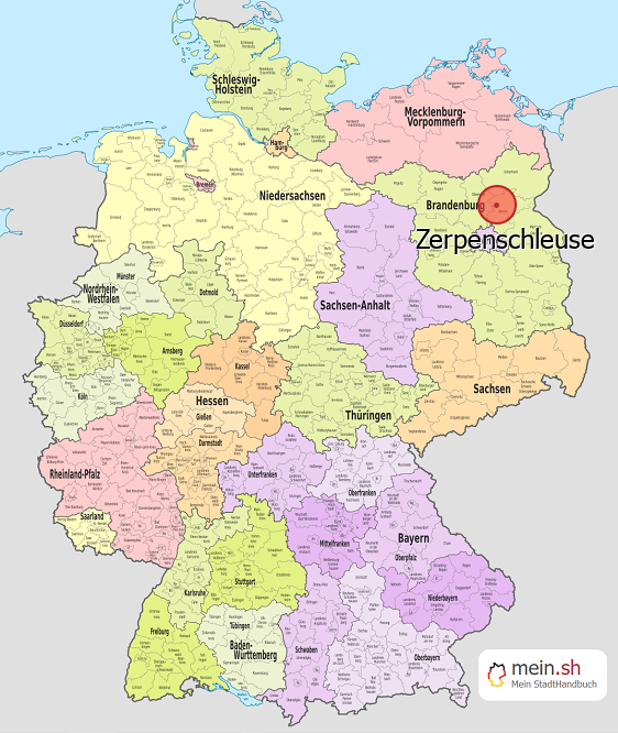 Deutschlandkarte mit Zerpenschleuse
