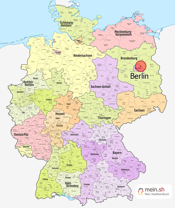 Deutschlandkarte mit Berlin