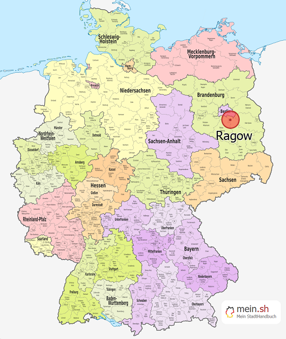 Deutschlandkarte mit Ragow
