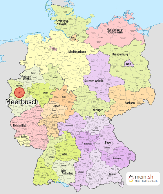Deutschlandkarte mit Meerbusch