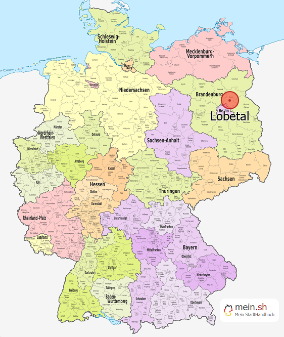 Deutschlandkarte mit Lobetal