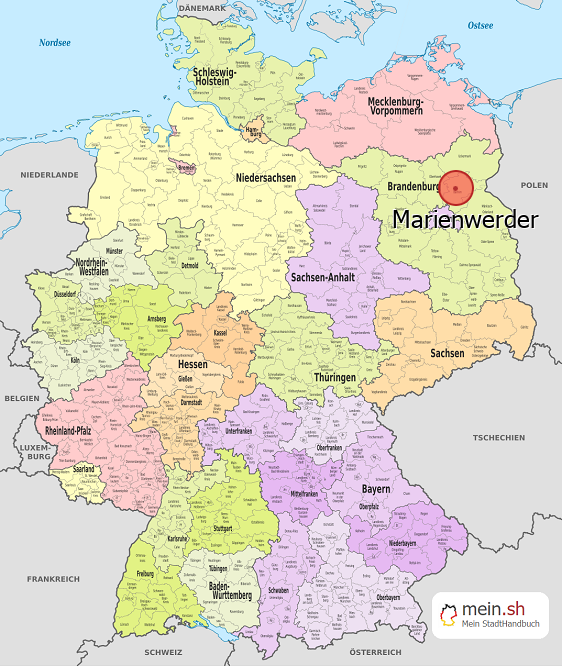 Deutschlandkarte mit Marienwerder