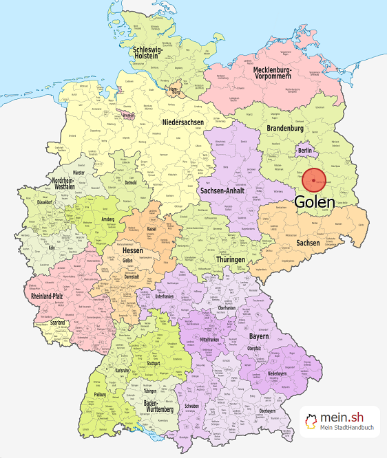 Deutschlandkarte mit Golen