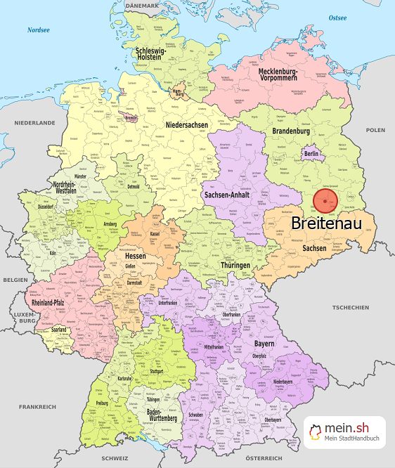 Deutschlandkarte mit Breitenau