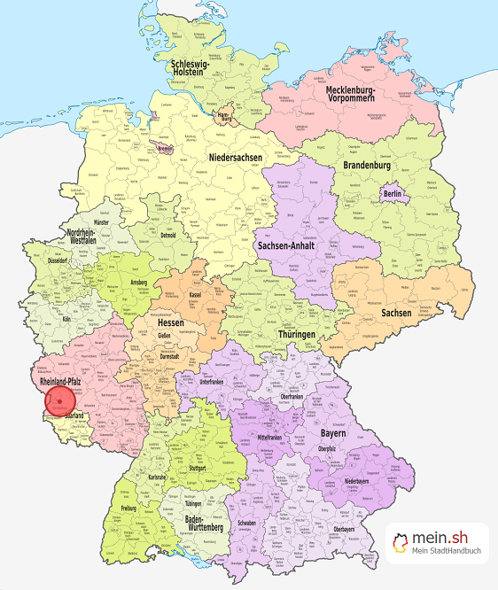 Deutschlandkarte mit Hockweiler