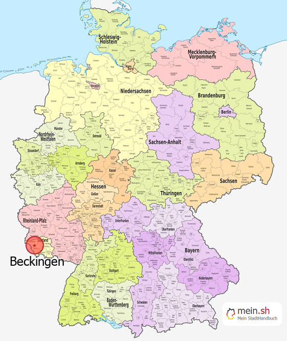 Deutschlandkarte mit Beckingen