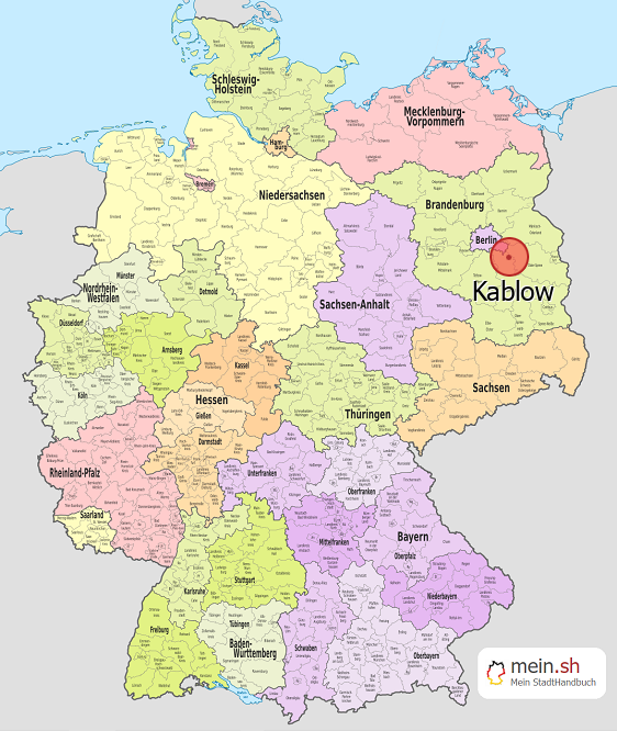 Deutschlandkarte mit Kablow