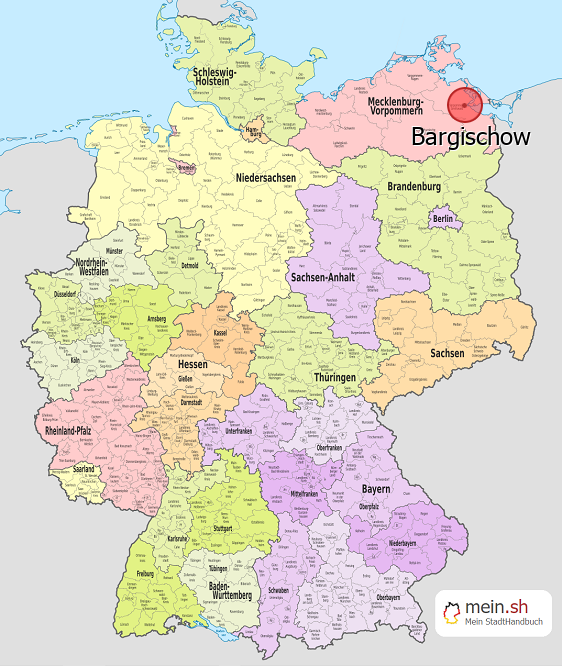 Deutschlandkarte mit Bargischow