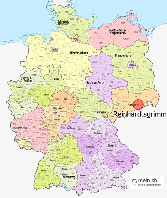 Deutschlandkarte mit Reinhardtsgrimma