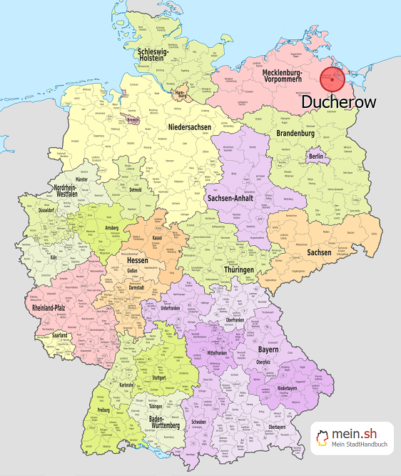 Deutschlandkarte mit Ducherow