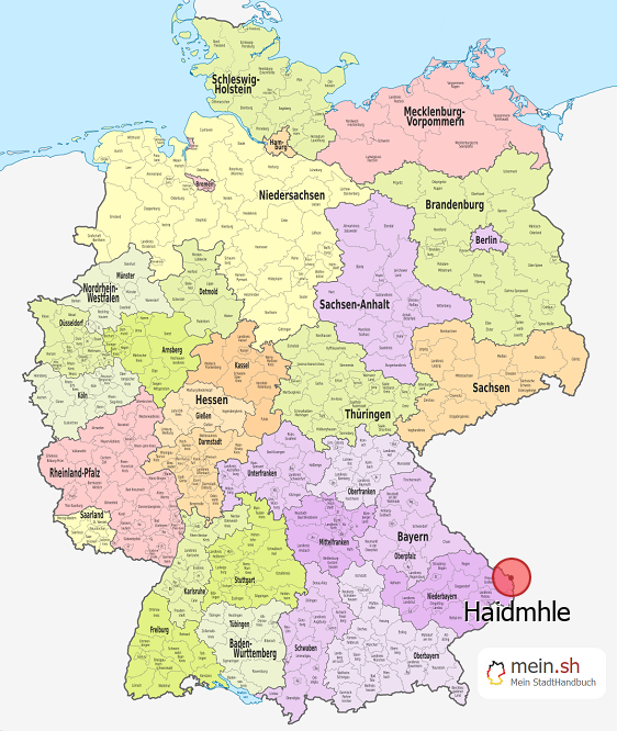 Deutschlandkarte mit Haidmhle
