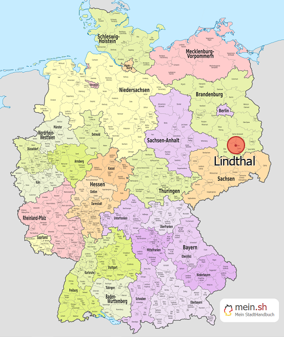 Deutschlandkarte mit Lindthal