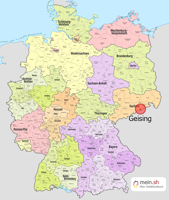 Deutschlandkarte mit Geising