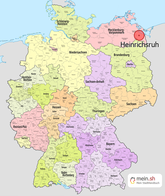 Deutschlandkarte mit Heinrichsruh