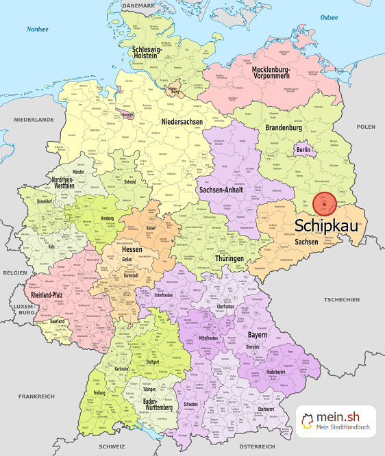 Deutschlandkarte mit Schipkau