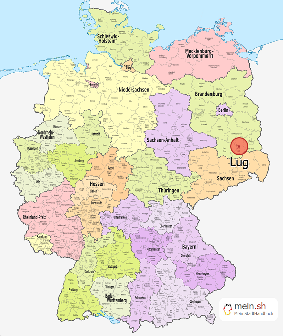 Deutschlandkarte mit Lug