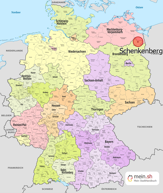 Deutschlandkarte mit Schenkenberg
