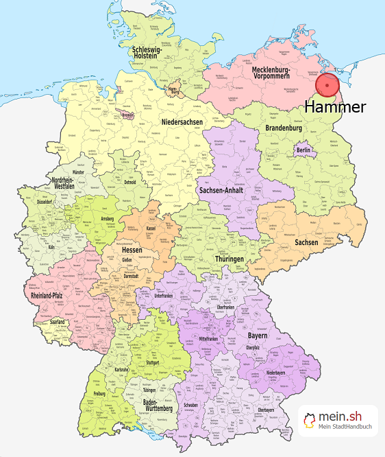 Deutschlandkarte mit Hammer