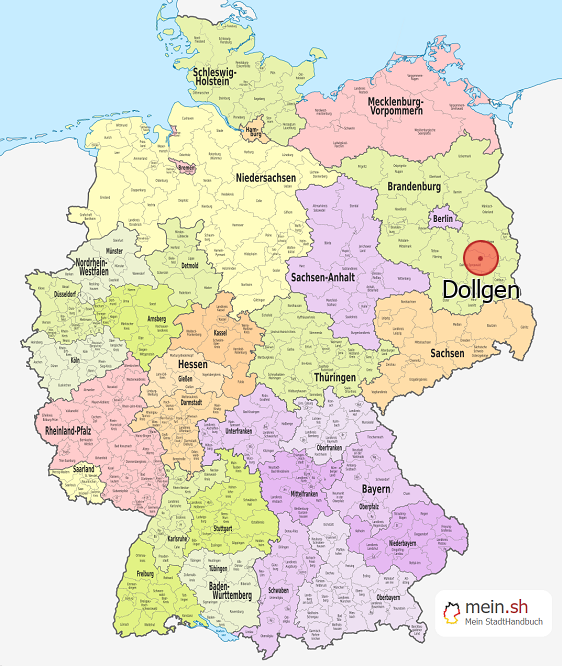 Deutschlandkarte mit Dollgen