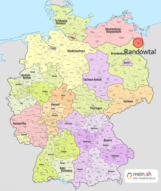 Deutschlandkarte mit Randowtal