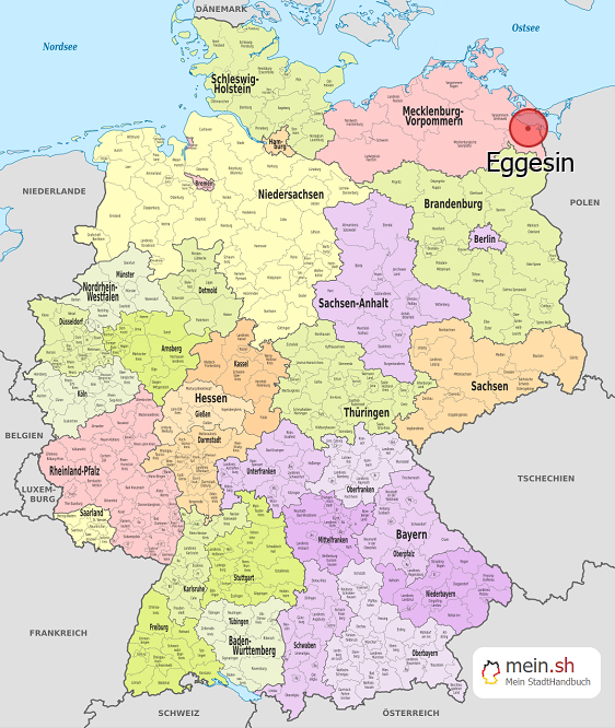 Deutschlandkarte mit Eggesin