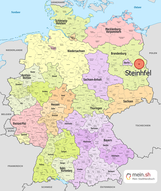 Deutschlandkarte mit Steinhfel
