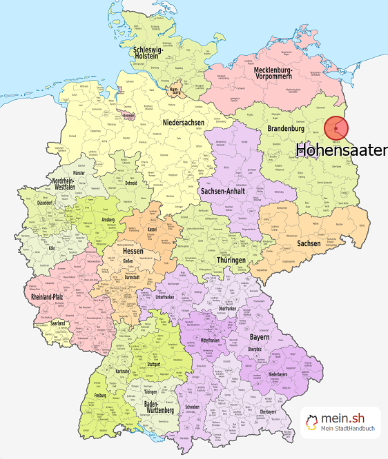 Deutschlandkarte mit Hohensaaten
