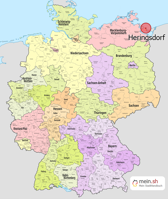 Deutschlandkarte mit Heringsdorf
