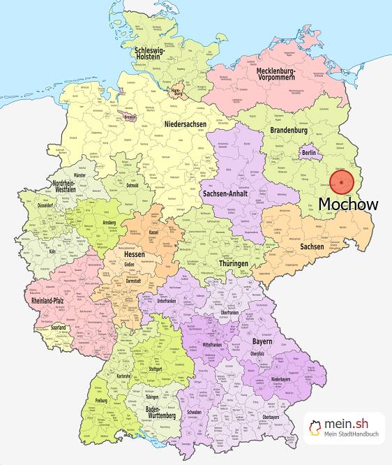 Deutschlandkarte mit Mochow