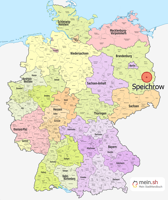 Deutschlandkarte mit Speichrow