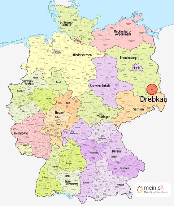 Deutschlandkarte mit Drebkau
