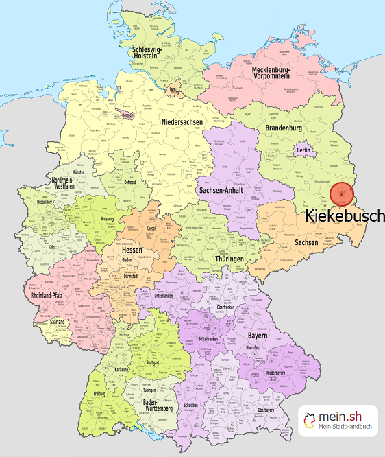 Deutschlandkarte mit Kiekebusch