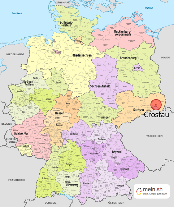 Deutschlandkarte mit Crostau