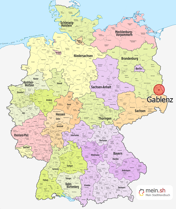 Deutschlandkarte mit Gablenz