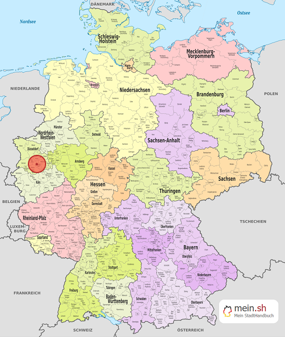 Deutschlandkarte mit D?sseldorf
