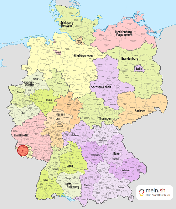 Deutschlandkarte mit Nalbach