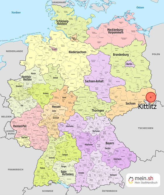 Deutschlandkarte mit Kittlitz