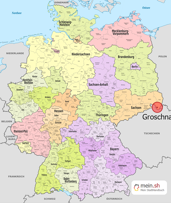 Deutschlandkarte mit Groschnau