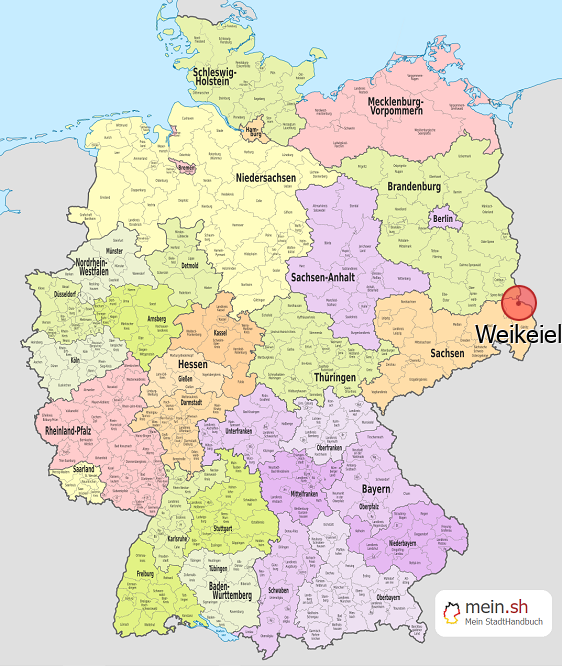 Deutschlandkarte mit Weikeiel